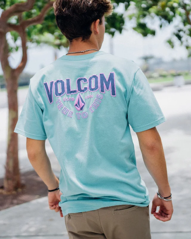Mid-Waisted Men's JeansReaves Short Sleeve Tee - Sea Blue