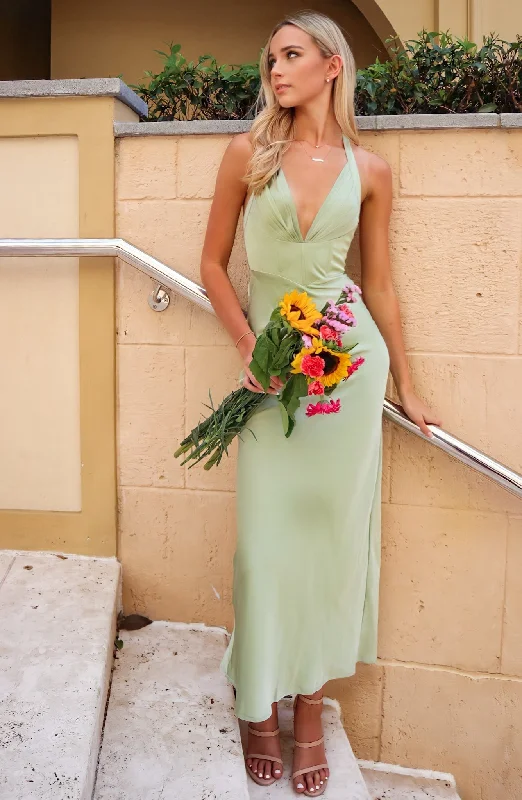 Jersey DressBella Formal Gown - Sage