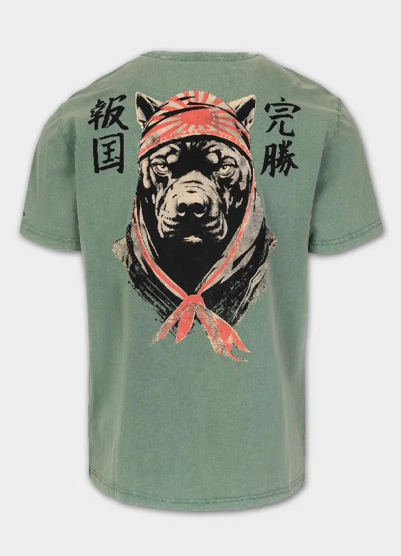 Patterned Men's Hawaiian ShirtsMen's T-Shirt Denim Washed BRAVERY - Green