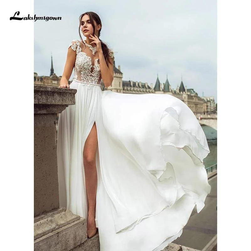 women's cinched-waist dressesRoycebridal Lace Wedding Dresses chiffon Side Split Beach women's cinched-waist dressesRoycebridal Lace Wedding Dresses chiffon Side Split Beach