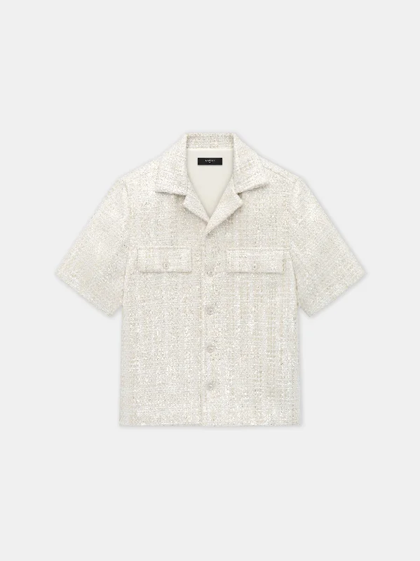 Men's Hawaiian Print Shirts for Luau PartiesBOUCLE CAMP SHIRT - Alabaster