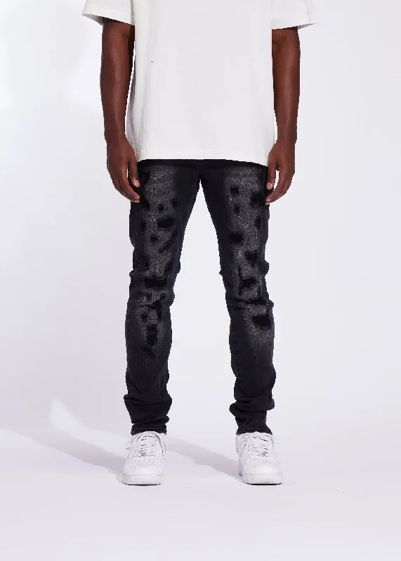 High-Quality Ripped Men's JeansCarr Denim (Washed Black)