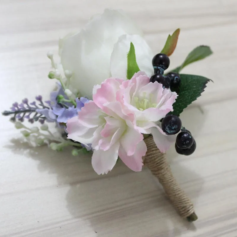 Evening DressGroom bride corsage rose wedding flowers boutonniere corsages prom