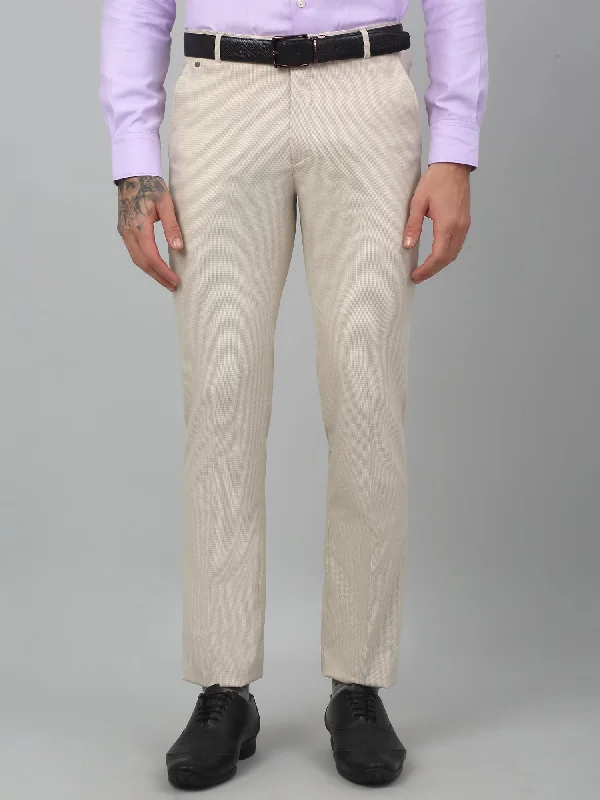 Men's Patterned Pants with StripesMen's Formal Flat front Fawn  Trousers