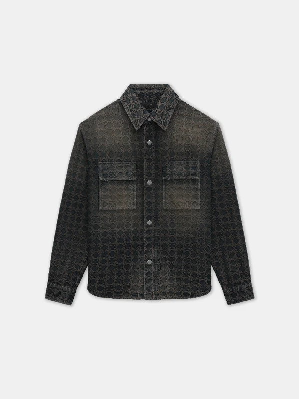Men's Wingtip-Collar Shirts for a Classic TouchMA QUAD JACQUARD OVERSHIRT - Midnight Indigo Men's Wingtip-Collar Shirts for a Classic TouchMA QUAD JACQUARD OVERSHIRT - Midnight Indigo