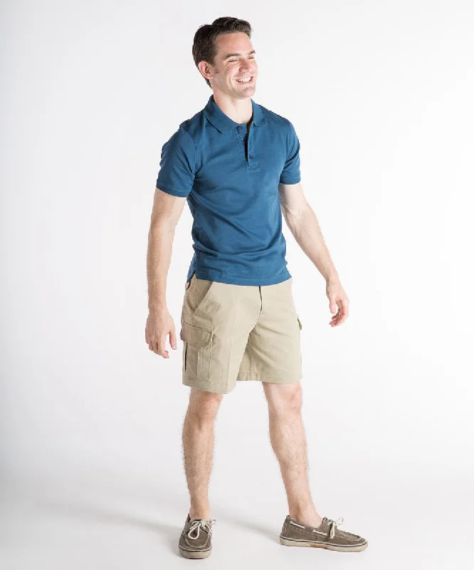 Men's Pants with Stretchable Fabric for Flexibility'Jason' Tall Men's Cargo Shorts: Sanded Cotton, Tan - Sz 33 and 42 / Tall - FINAL SALE Men's Pants with Stretchable Fabric for Flexibility'Jason' Tall Men's Cargo Shorts: Sanded Cotton, Tan - Sz 33 and 42 / Tall - FINAL SALE