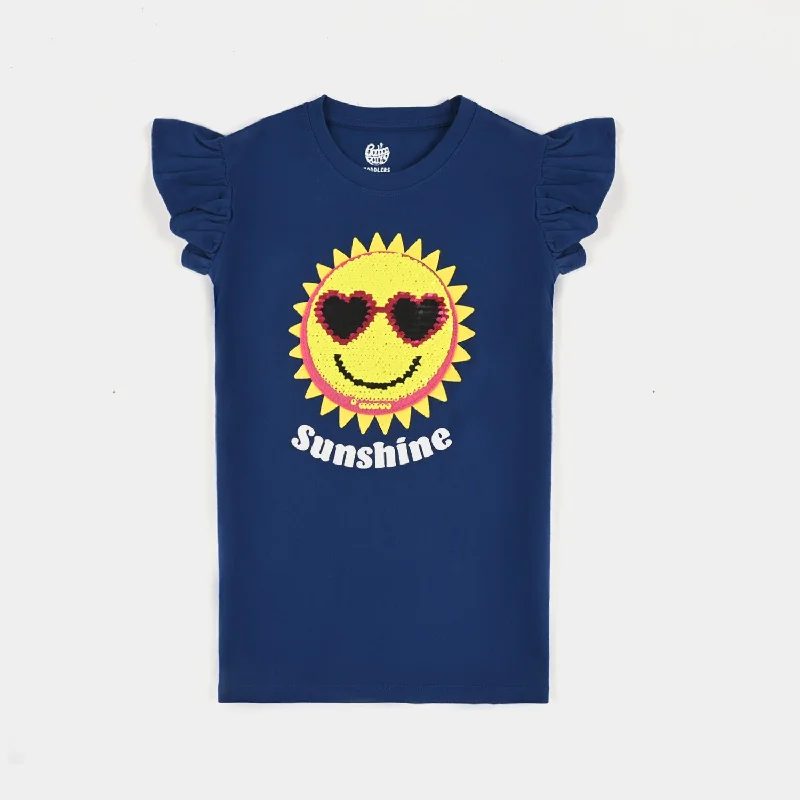Durable Men's Work ShirtsGirls Cotton Jersey T-Shirt H/S Sunshine - Navy Blue