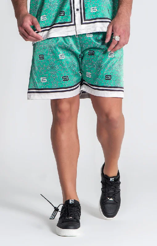 Men's Pants with Contrast WaistbandsGreen Panacea Shorts