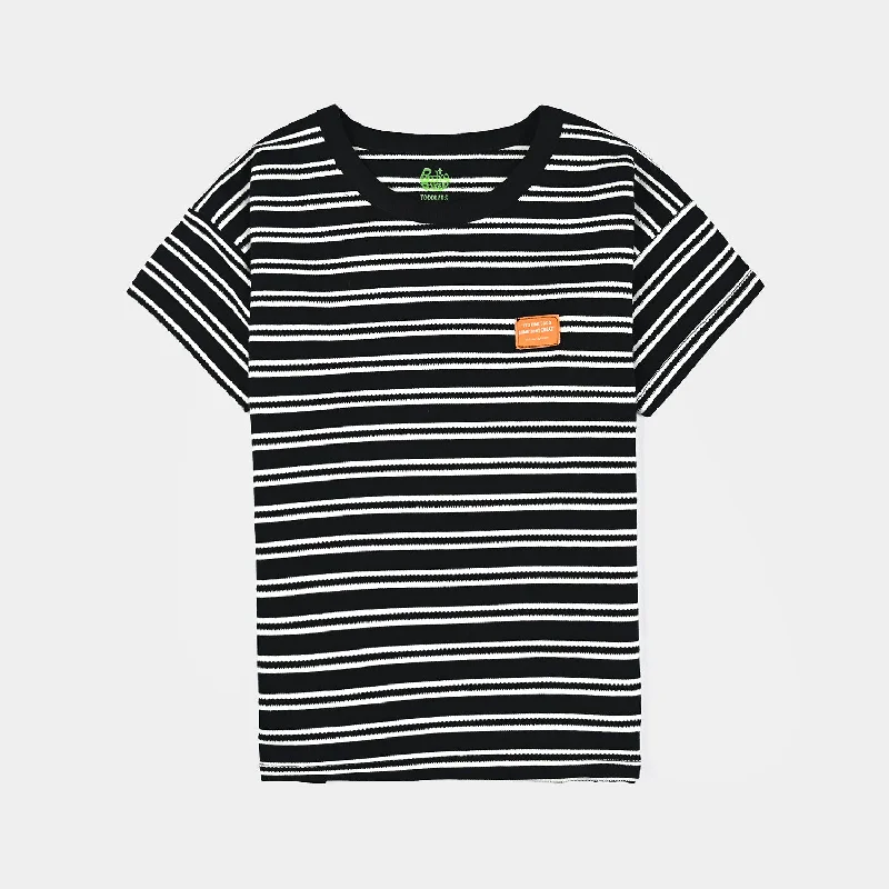 Men's Shirts with Patchwork SleevesBoys Jacquard T-Shirt H/S Something Great-BLACK