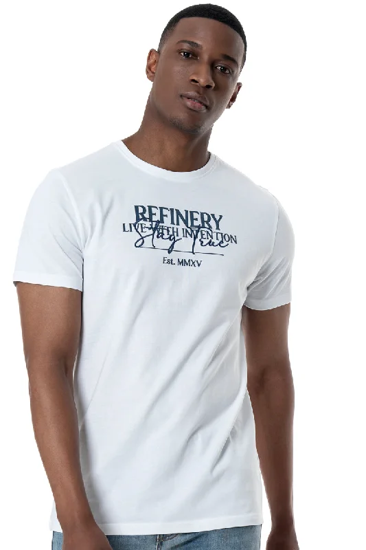 Men's Shirts with Adjustable HemlinesBranded T-Shirt _ 158098 _ Optic White