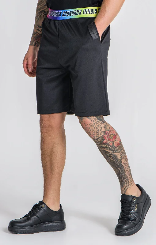 Men's Pants with Reflective Stripes for SafetyBlack Chromatica Elastic Shorts