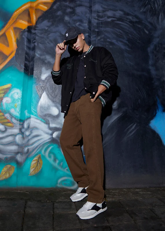 Stylish Men's JeansLight Brown Drawstring Drill Denim