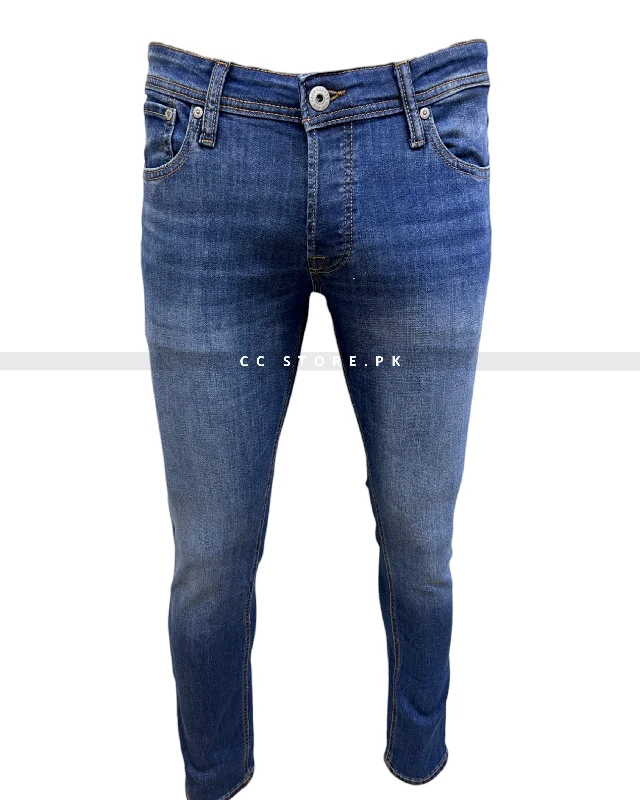 Unique Men's Jeans DesignsJ&J Glen Slim Fit Stretch Mid Blue Jeans