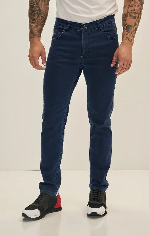 Slim-Fit Men's JeansSuper Soft 5-pocket Style Pants - Dark Navy