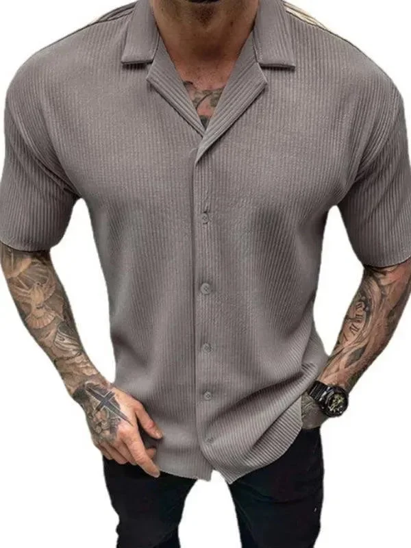 Men's Tab-Collar Shirts for a Crisp LookShort-Sleeved Casual Men Shirt
