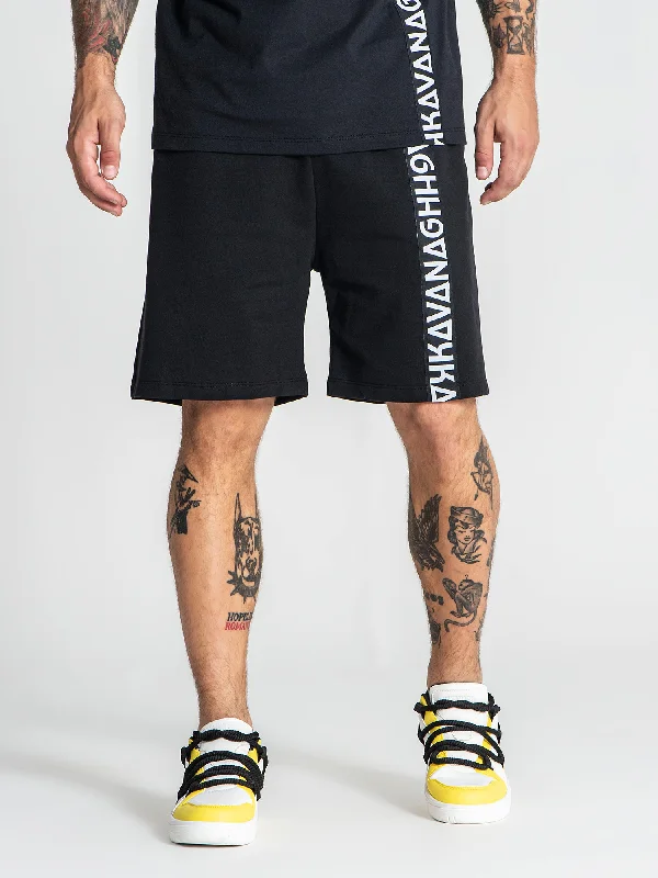 Men's Pants with Deep PocketsBlack Futura Tape Shorts