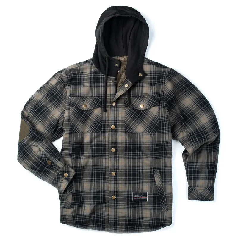 Men's Coats for Winter CampingGrizzly Flannel Jacket - Black Grit