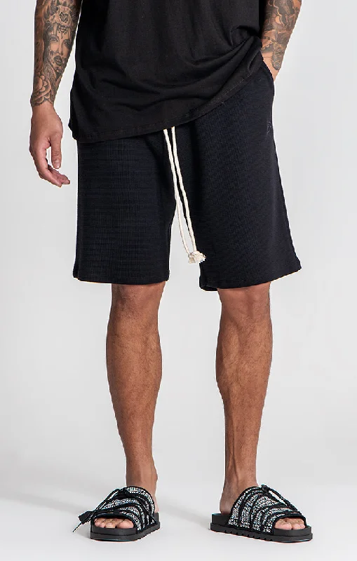 Men's Pants with Elastic CuffsBlack Tropicana Shorts