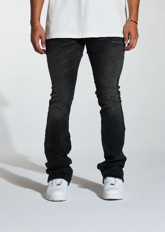 Yoked Back Men's JeansArch Stacked Flare Denim (Gray Wash)