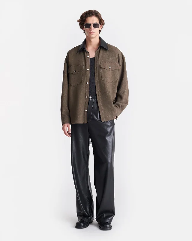 Versatile Men's Pea CoatsOsvald - Boxy Fit Overshirt - Fossil Grey