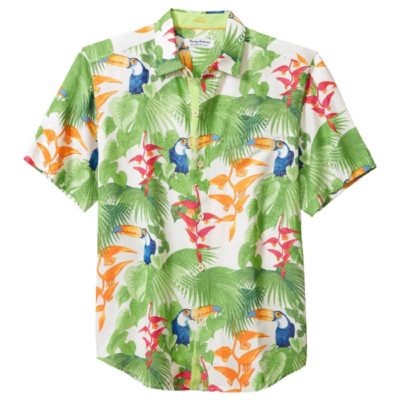 Classic Men's Dress ShirtsTommy Bahama IslandZone Coconut Point Toucan Chats Camp Shirt - White