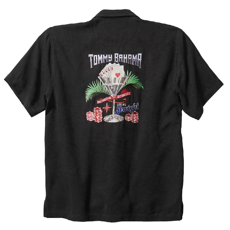 Men's Skinny-Fit Shirts for a Trendy LookTommy Bahama Drinking Doubles Camp Shirt - Black