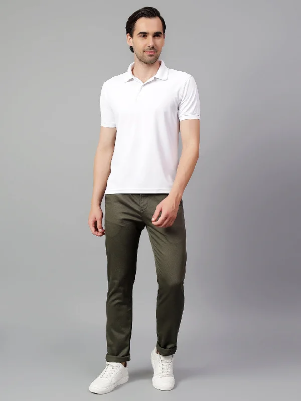 Men's Pants with Embroidered DesignsMen's Green Self Design Non-Pleated Casual Trouser Men's Pants with Embroidered DesignsMen's Green Self Design Non-Pleated Casual Trouser