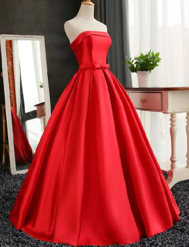 Cheetah Print DressRed Ball Gown Long Satin Pleats Floor Length Party Gowns