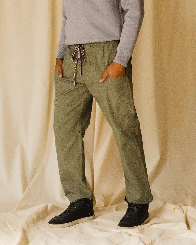 Fashionable Men's JeansDrawstring Pant | Olive Canvas