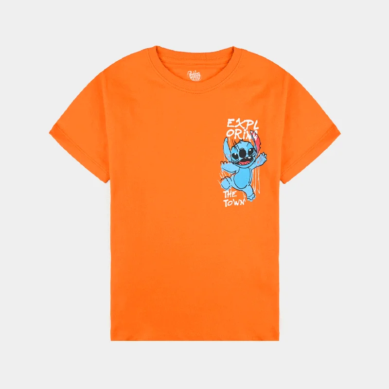 Men's Shirts with Lace-Up HemlinesBoys Cotton Jersey T-Shirt H/S Octopus-ORANGE
