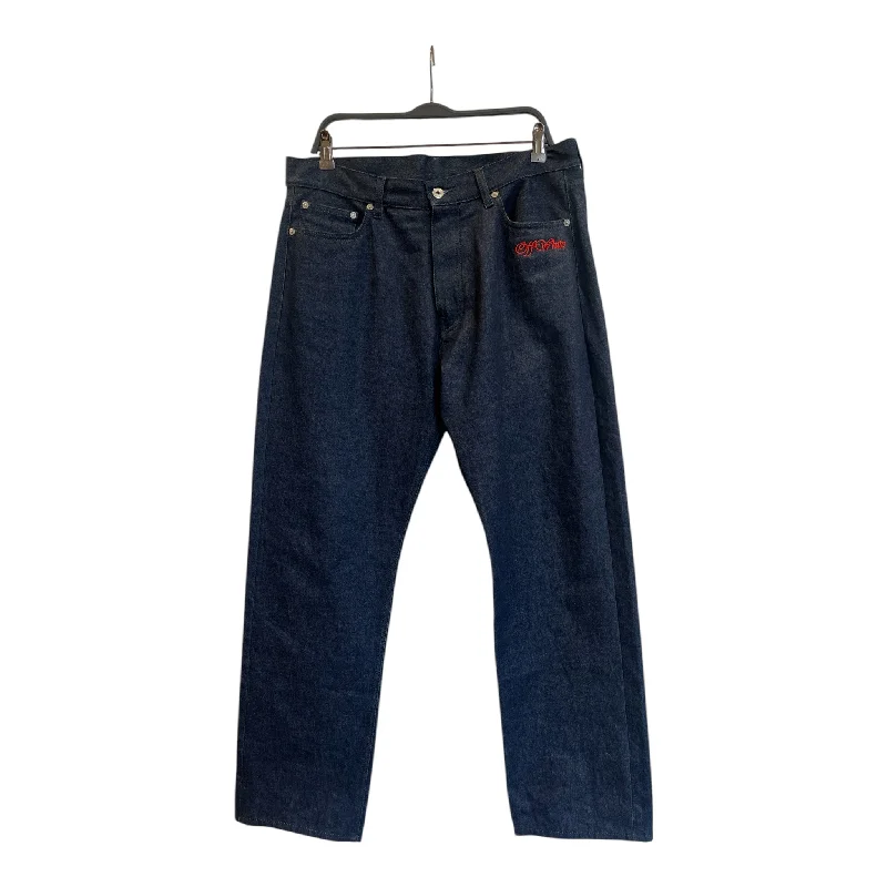 Zip-Fly Men's JeansOFF-WHITE/Straight Pants/34/Denim/BLU/OFF WHITE POCKET EMBROIDERY Zip-Fly Men's JeansOFF-WHITE/Straight Pants/34/Denim/BLU/OFF WHITE POCKET EMBROIDERY