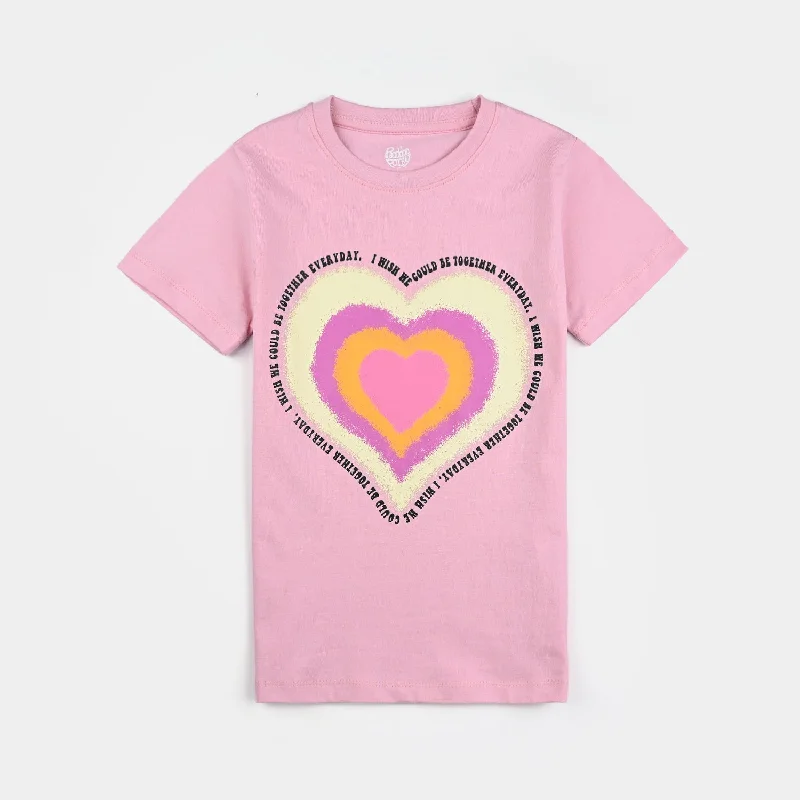 Men's Shirts with Mandarin CollarsGirls Cotton Jersey T-Shirt H/S Glitter Heart