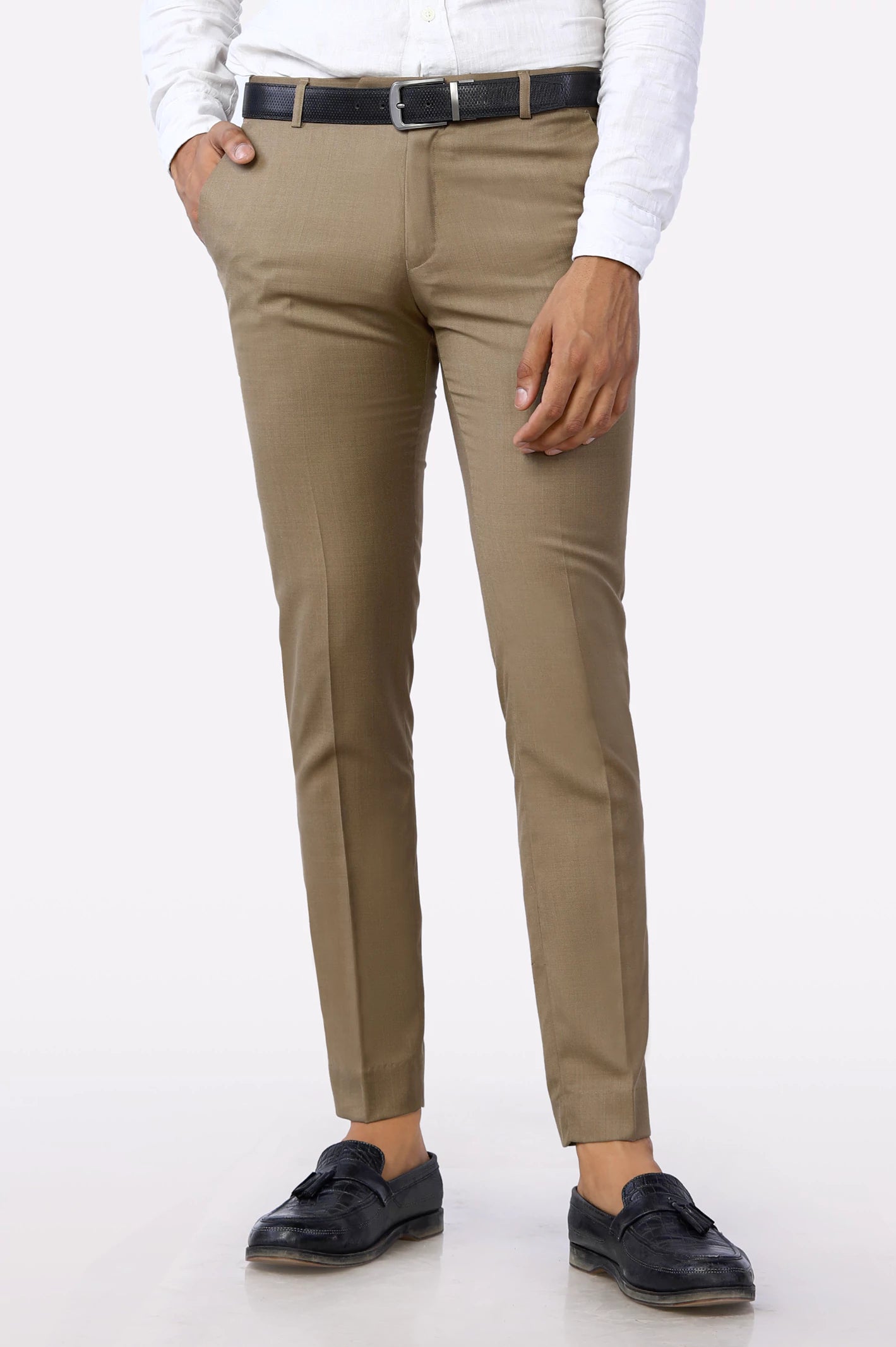 women's eco-friendly dressesKhaki Slim Fit Formal Trouser