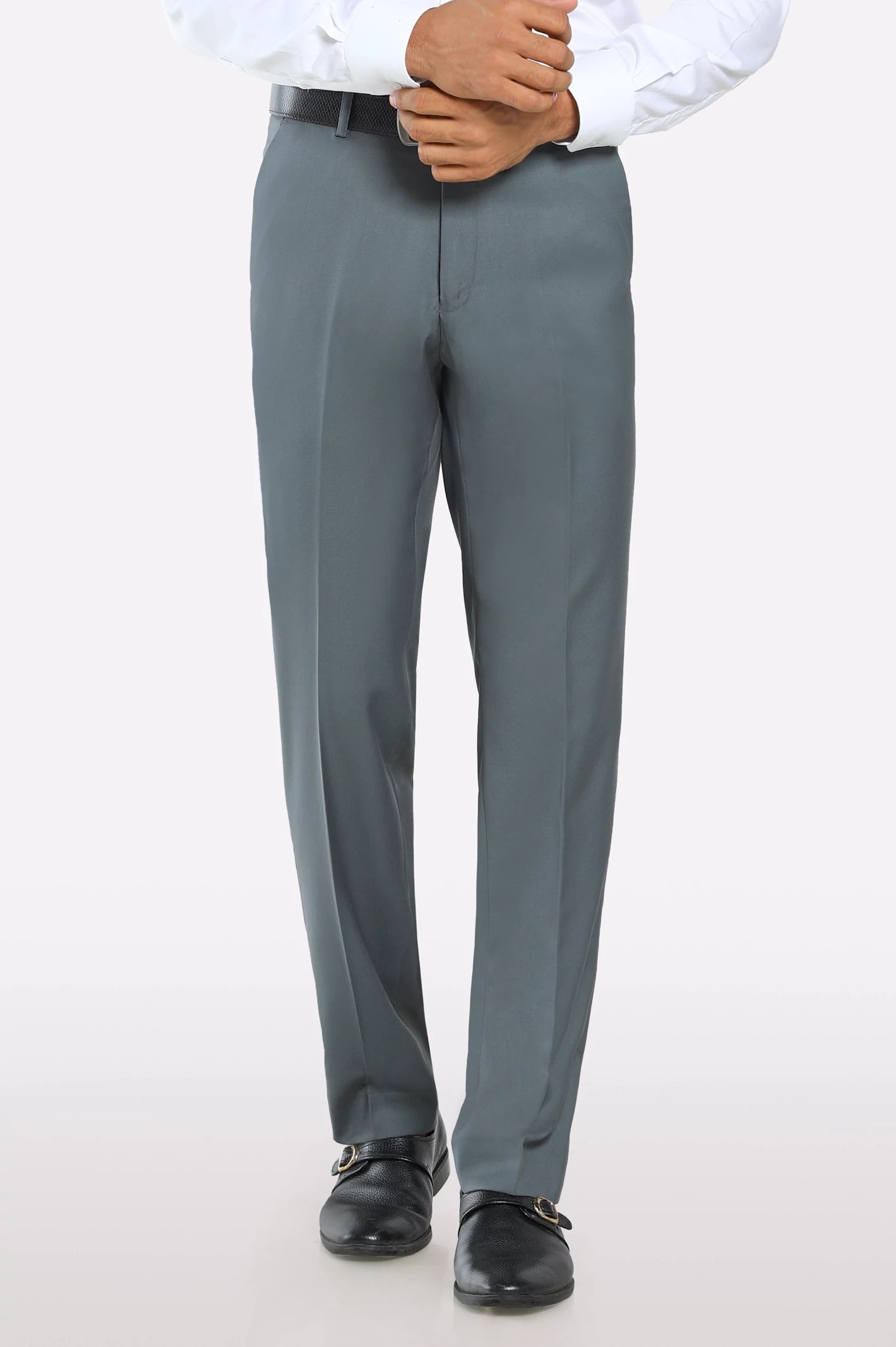 women's stylish dressesGrey Regular Fit Formal Trouser