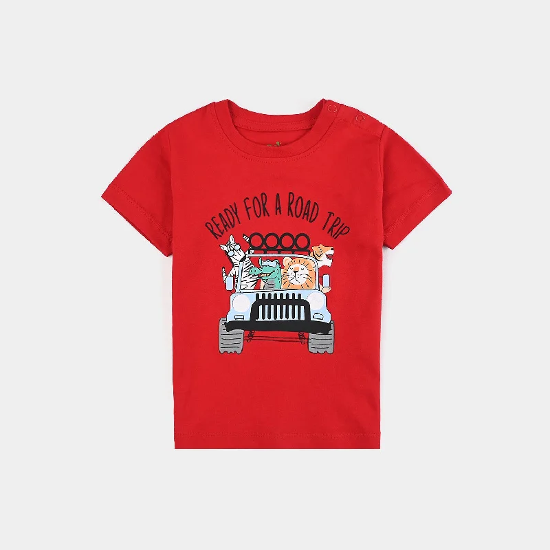 Patterned Men's Hawaiian ShirtsInfant Boys Cotton Jersey T-Shirt Ready For A Roar Trip-HR.Red Patterned Men's Hawaiian ShirtsInfant Boys Cotton Jersey T-Shirt Ready For A Roar Trip-HR.Red