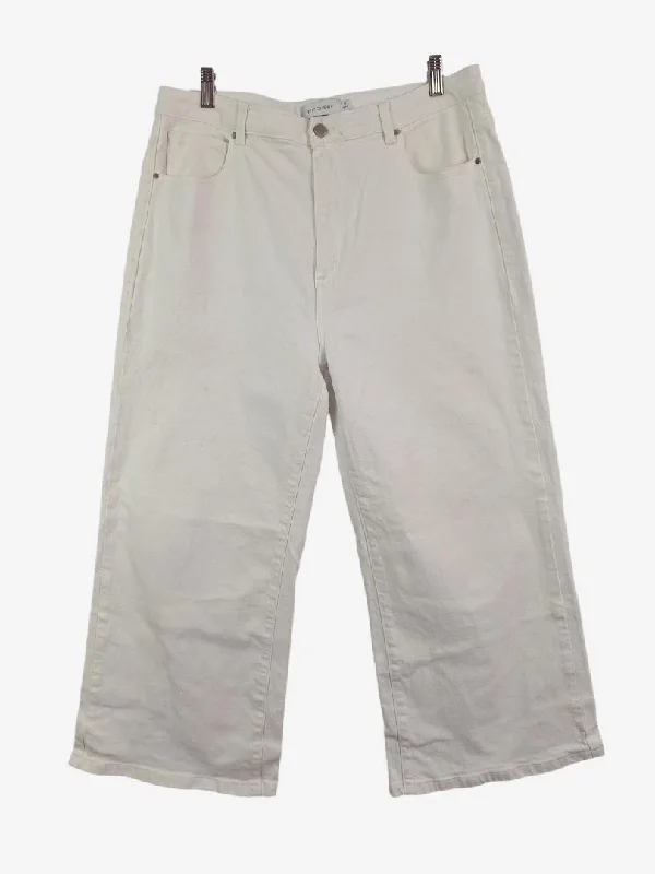 Elegant Men's JeansWitchery White Wide Leg Jeans Size 16