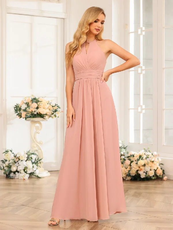 women's everyday dressesA-Line/Princess Halter Long Wedding Party Dresses with Split Side women's everyday dressesA-Line/Princess Halter Long Wedding Party Dresses with Split Side