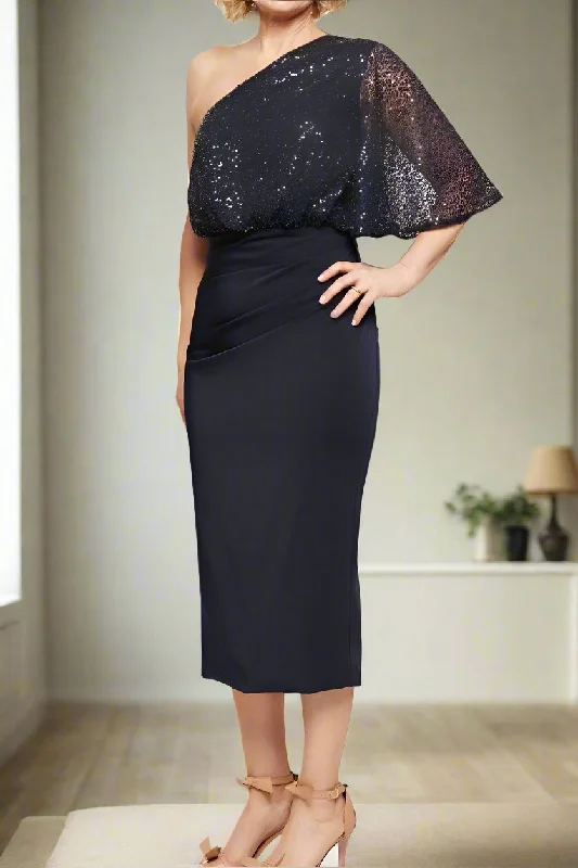 Bow-Tie DressSequins Sheath One Shoulder Mother of The Bride Dresses