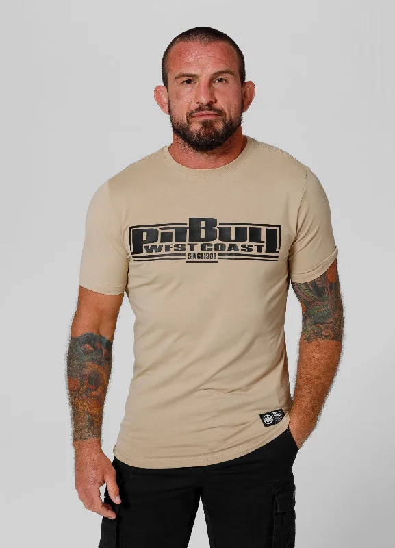 Men's Shirts with Adjustable HemlinesMen's T-Shirt Slim Fit Classic Boxing - Sand