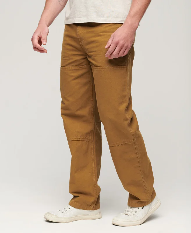 Men's Pants with Logo EmbossmentsCarpenter Pants | Denim Co Tobacco Brown 32