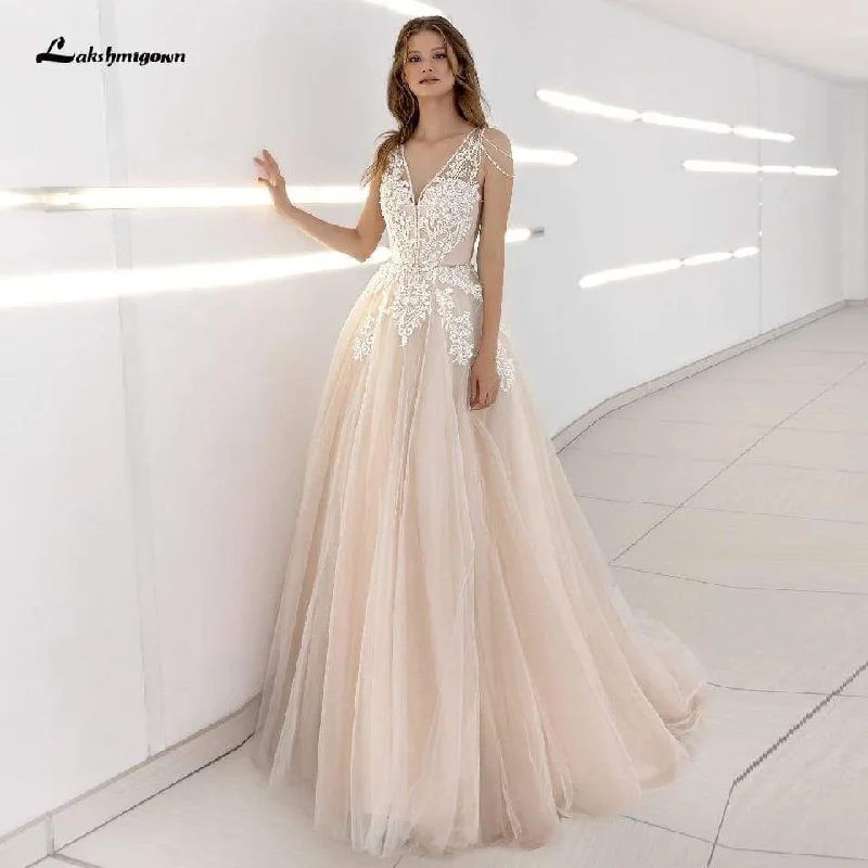 women's spaghetti strap dressesRoycebridal Lakshmigown Classic Champagne Wedding Dress V-Neck Lace Appliques Princess Tulle Long Bridal Dress 2021 Receipt Wedding Gowns women's spaghetti strap dressesRoycebridal Lakshmigown Classic Champagne Wedding Dress V-Neck Lace Appliques Princess Tulle Long Bridal Dress 2021 Receipt Wedding Gowns