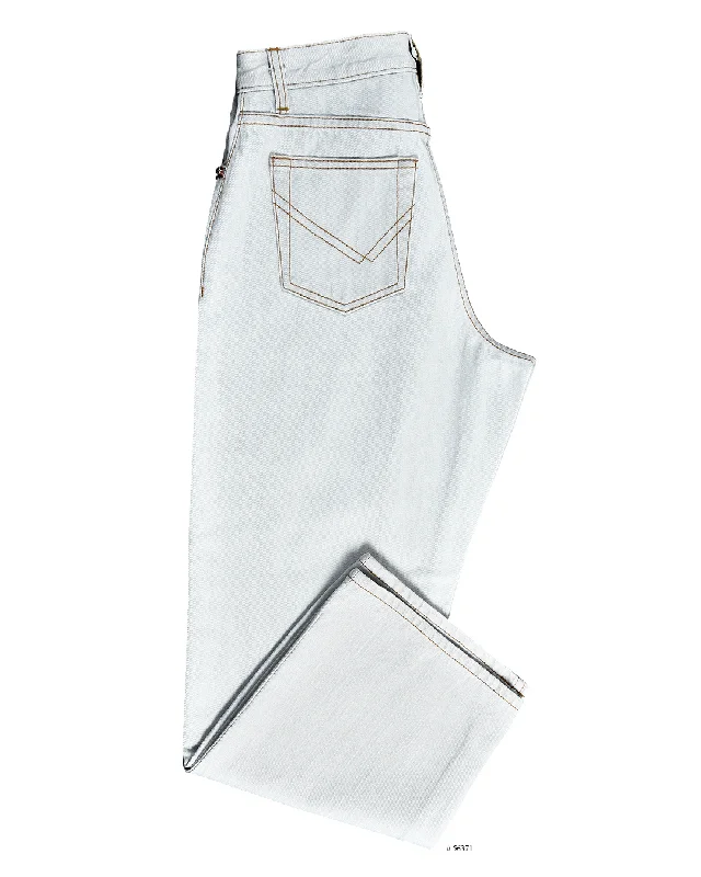 Wide-Leg Men's JeansFade Washed Blue Selvage With Turquoise Tint - 15 Oz Jeans