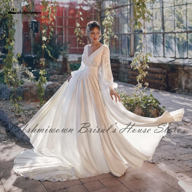 Minimalist DressRoycebridal Lakshmigown Puffy Long Sleeve Boho Wedding Dress 2021 Vestaglia Sposa Plus Size Bridal Receipt Wedding Gown High Split Open Back Minimalist DressRoycebridal Lakshmigown Puffy Long Sleeve Boho Wedding Dress 2021 Vestaglia Sposa Plus Size Bridal Receipt Wedding Gown High Split Open Back