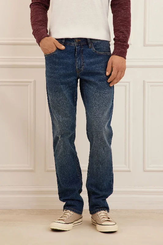 Mid-Waisted Men's JeansJeans coupe régulière jambe droite - Homme