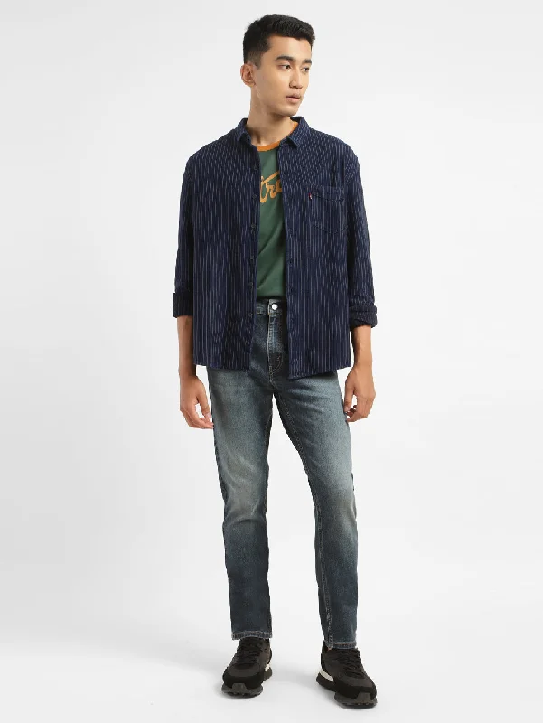 Men's Jeans with EmbroideryMen's 512 Navy Slim Tapered Fit Jeans
