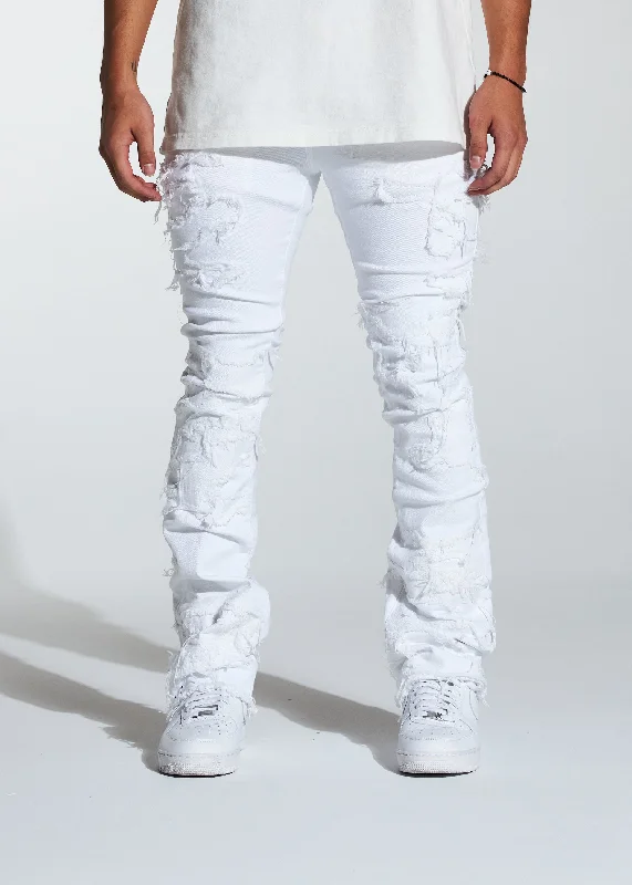 Men's Jeans for a Night OutArch Stacked Flare Denim (White Distess)