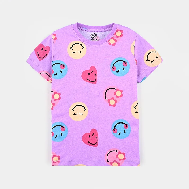 Men's Shirts with Spread CollarsGirls Cotton Jersey T-Shirt H/S Smiley Hearts