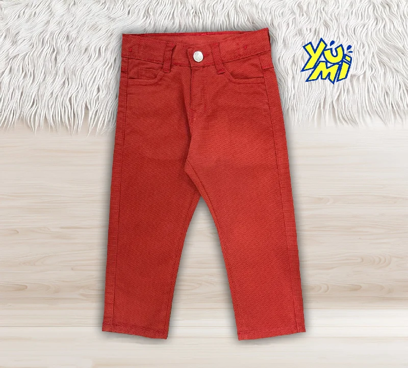 Slim-Fit Men's JeansStylish Maroon Cotton Printed Pants for Kids