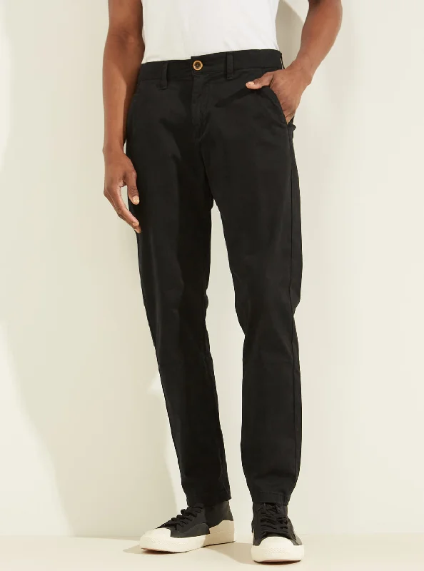 Men's Button-Fly Pants for a Traditional TouchLucas Pants in Black