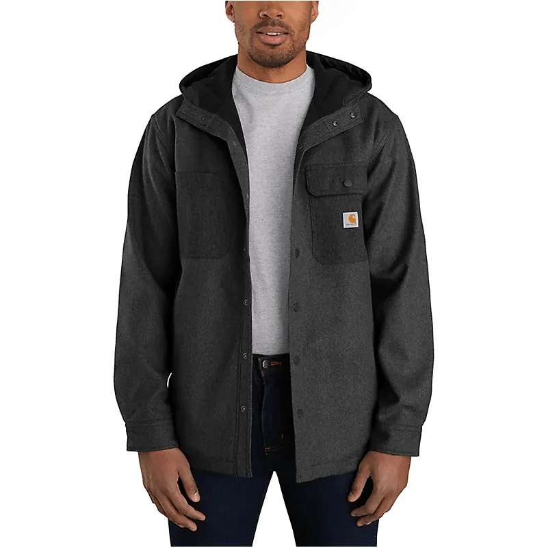 Men's Coats with Modern CutsRain Defender® Heavyweight Hooded Shirt Jacket Black Heather Men's Coats with Modern CutsRain Defender® Heavyweight Hooded Shirt Jacket Black Heather